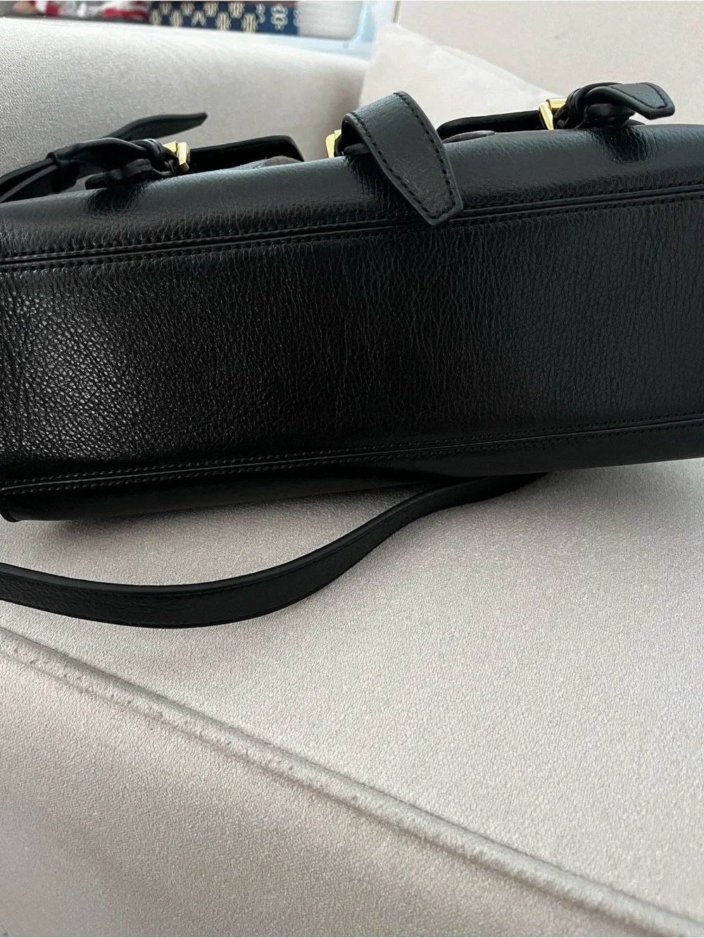 Mulberry New Small Roxanne Classic Black Sleek Leather Satchel Handbag - Picture 7 of 8